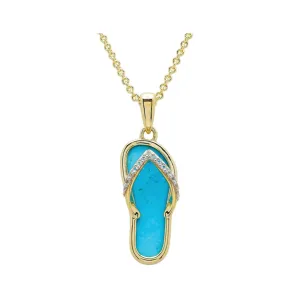 14kt Gold Vermeil Turquoise Flip Flop Necklace