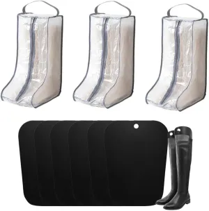3-Pack Boot Bags & Boot Trees for Cowboy Boot Storage Portable Dust-proof Boot Bag for Travel Tall Boot Bag for Storage