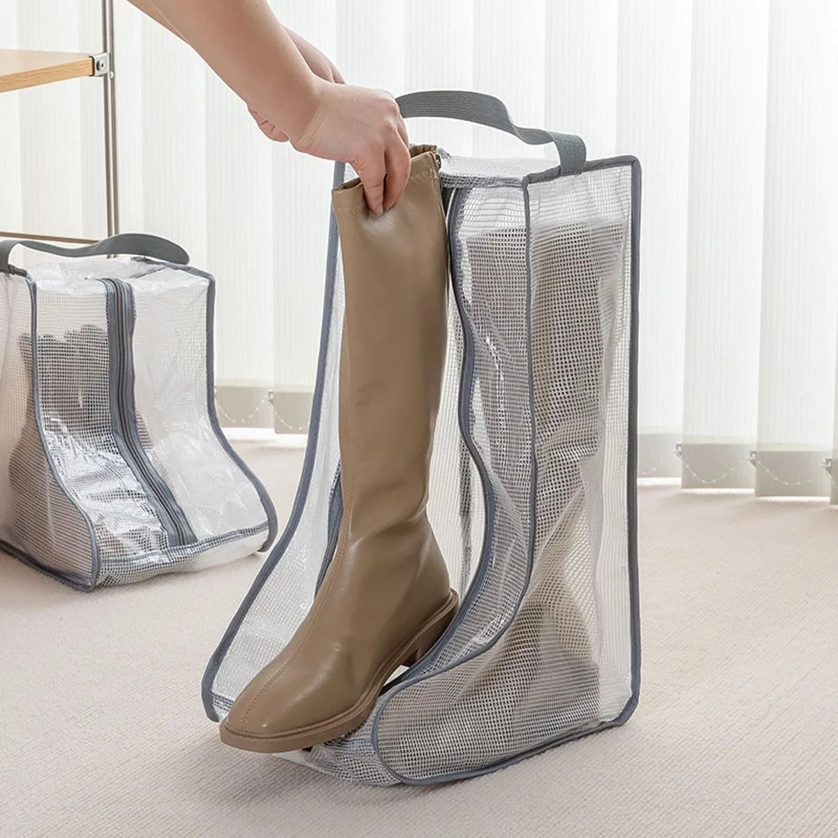 3-Pack Boot Bags & Boot Trees for Cowboy Boot Storage Portable Dust-proof Boot Bag for Travel Tall Boot Bag for Storage