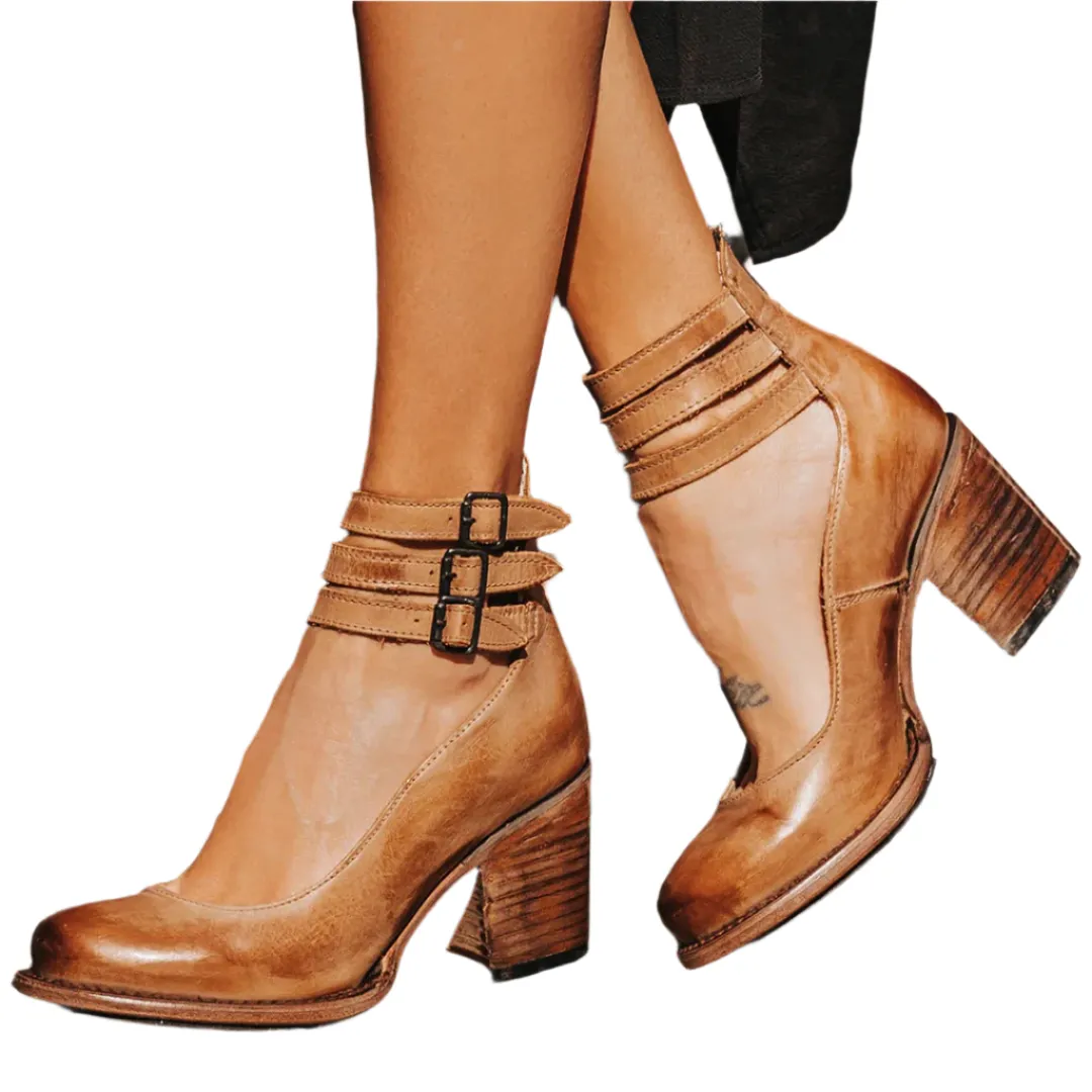 Alliah - Stylish Stilettos with Square Heel and Ankle Straps