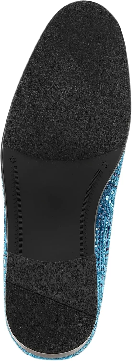 Amali Devy, Men's Dress Loafers, Slip-On Tuxedo Shoes for Men, Velvet Embellished Loafer Slippers