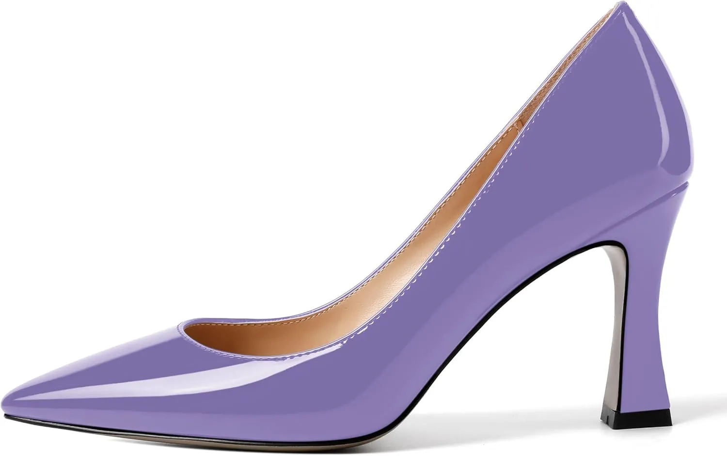 AMBELIGHT Womens Slip On Dress Pointed Toe Suede Wedding Stiletto High Heel Pumps Shoes 3.3 Inch