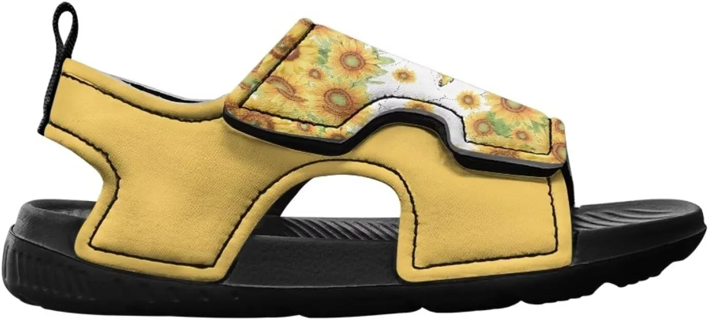 Animal Soft Footbed Sandals Kids Sunflower Adjustable Straps Slide Sandal Breathable Slip on Open Toe Slippers