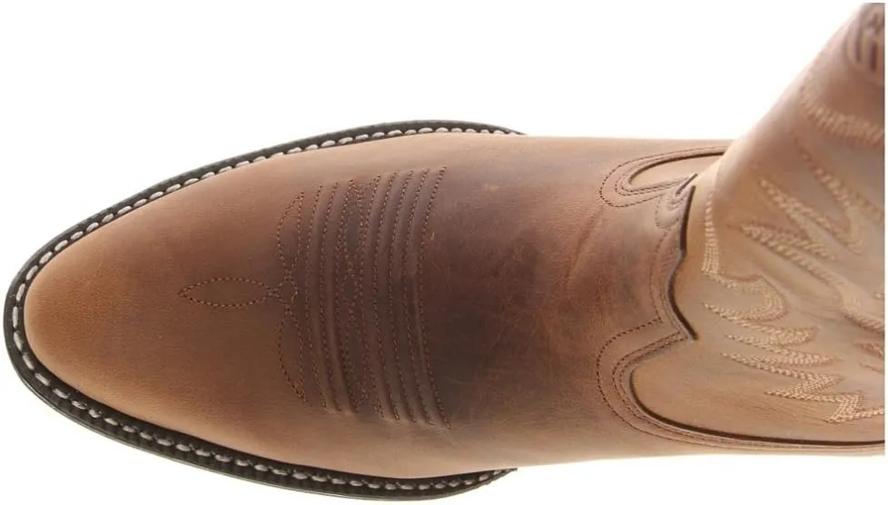 ARIAT Mens Heritage Embroidered Round Toe Pull On Casual Boots Mid Calf - Brown
