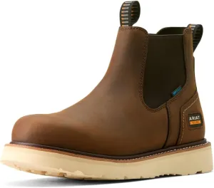 ARIAT Men's Rebar Wedge Chelsea Waterproof Work Boot, Distressed Brown, 7 Wide