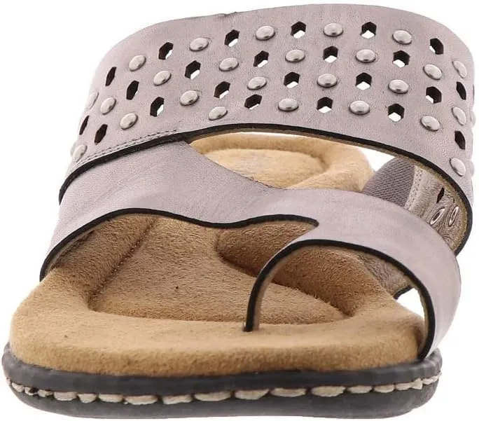 ARRAY Women's Catalina Leather Slip-On Sandal with Studs