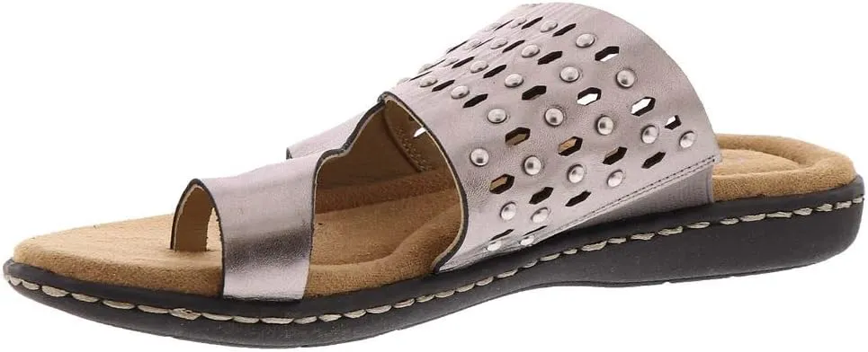 ARRAY Women's Catalina Leather Slip-On Sandal with Studs