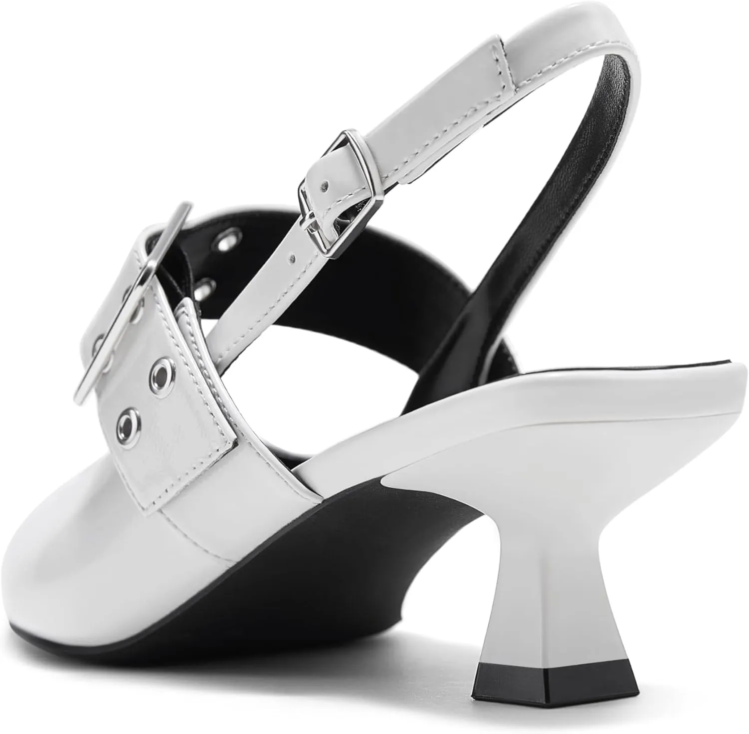 Arromic Kitten Heels for Women Pointed Toe Pumps Mary Jane Low Heel Slingback Heels Punk Style Fashion Shoes for Dating Party Working Dressy