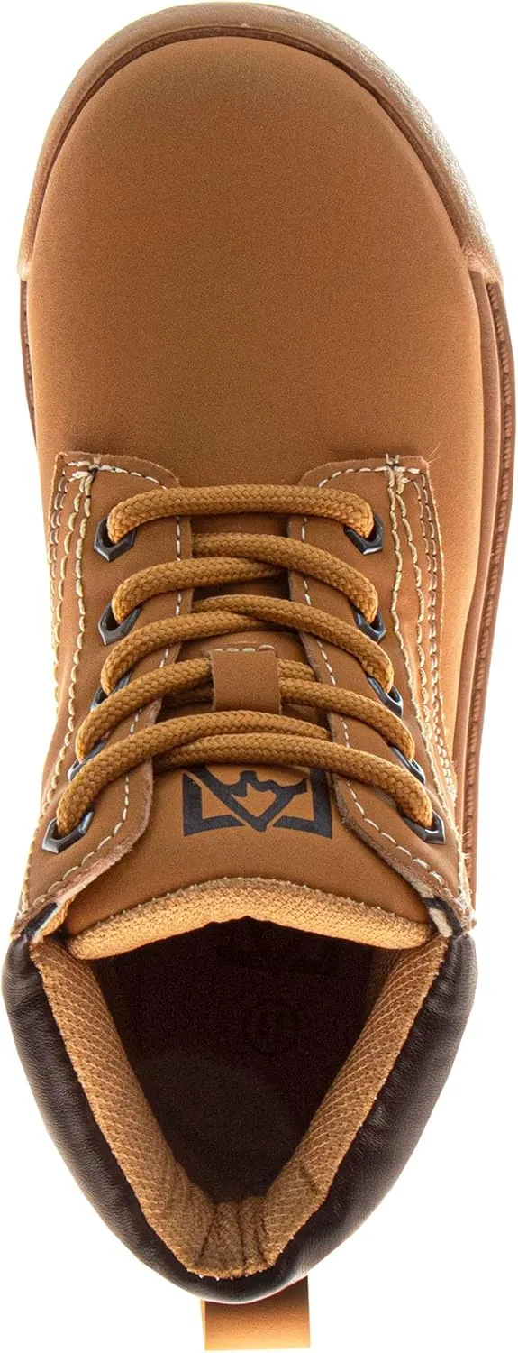 Avalanche Boy's Lace Up Construction Work Boots Outdoor Waterproof Hike Rugged Shoes-Toddler to Big Kid
