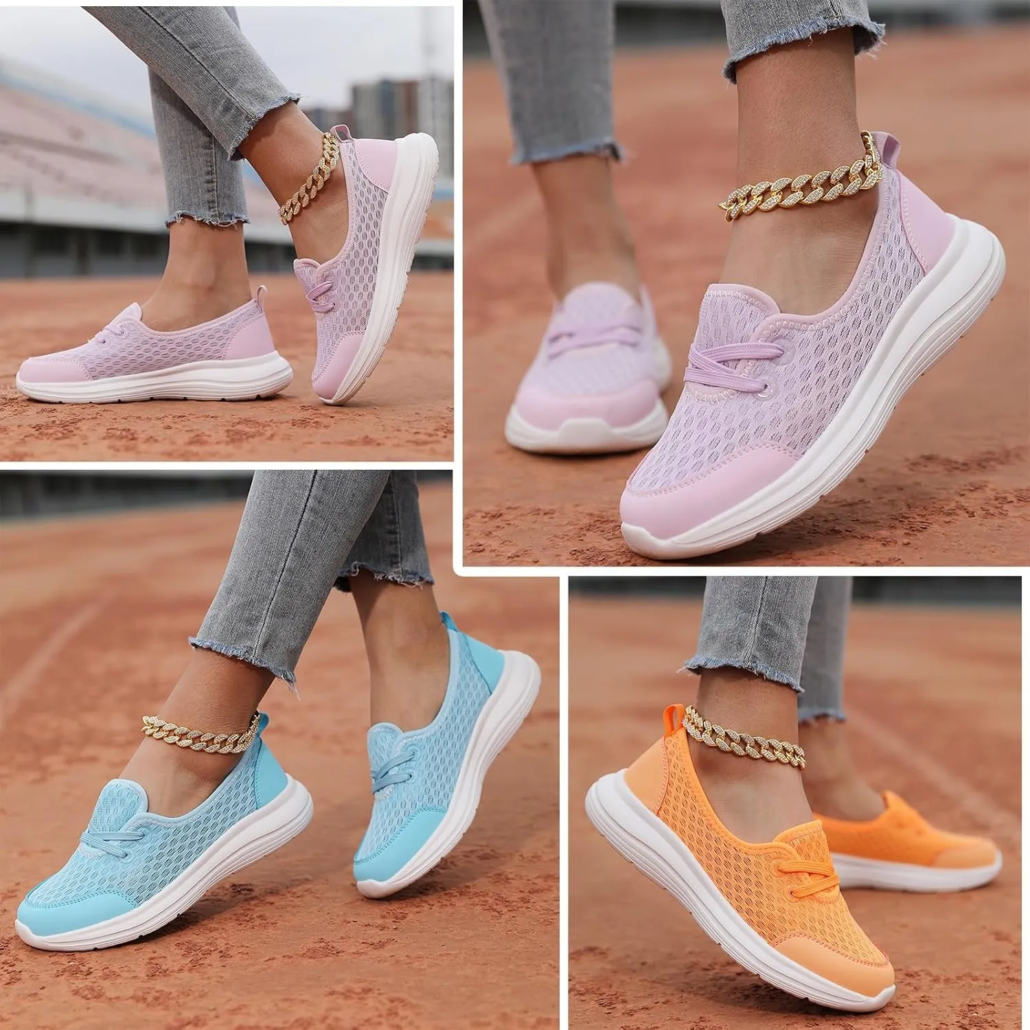 Azdealy Orthopedic Shoes, Azdealy Womens Soft Sole Mesh Comfort Orthopedic Shoes, Lightweight Soft Slip on Arch Support Walking