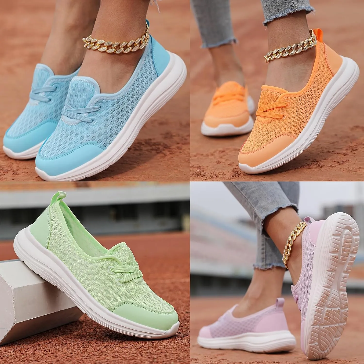 Azdealy Orthopedic Shoes, Azdealy Womens Soft Sole Mesh Comfort Orthopedic Shoes, Lightweight Soft Slip on Arch Support Walking