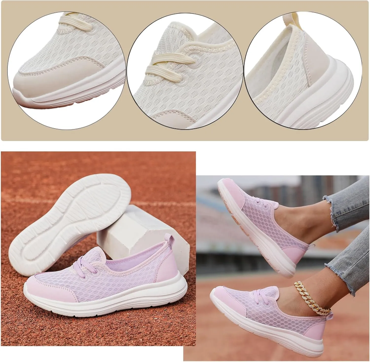 Azdealy Orthopedic Shoes, Azdealy Womens Soft Sole Mesh Comfort Orthopedic Shoes, Lightweight Soft Slip on Arch Support Walking