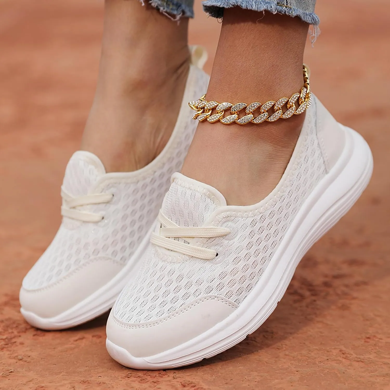 Azdealy Orthopedic Shoes, Women's Soft Sole Mesh Comfort Orthopedic Shoe, Slip-on Walking Shoes with Arch Support