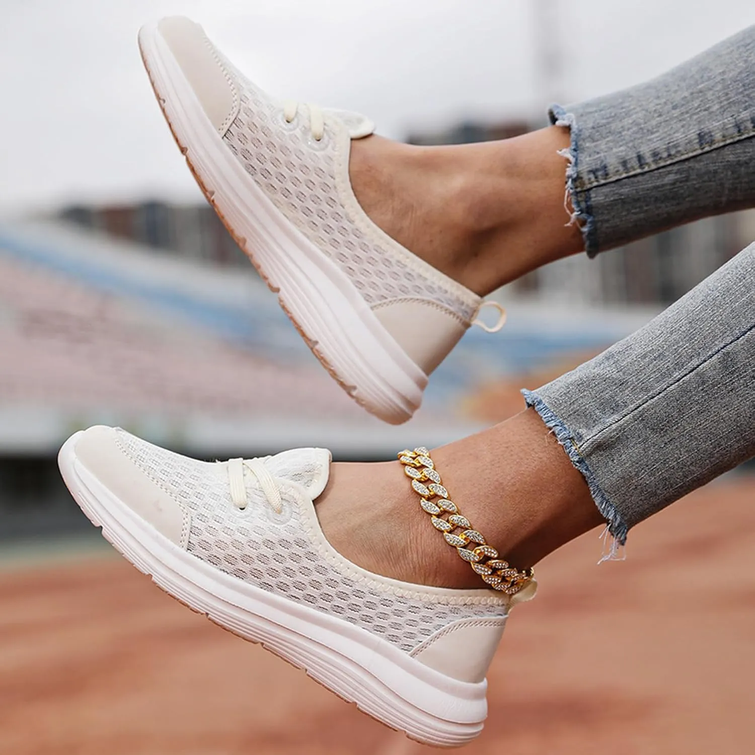 Azdealy Orthopedic Shoes, Women's Soft Sole Mesh Comfort Orthopedic Shoe, Slip-on Walking Shoes with Arch Support