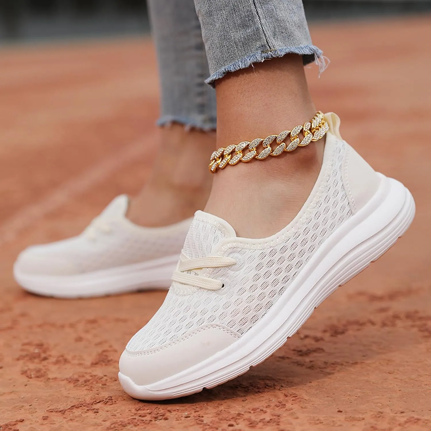 Azdealy Orthopedic Shoes, Women's Soft Sole Mesh Comfort Orthopedic Shoe, Slip-on Walking Shoes with Arch Support