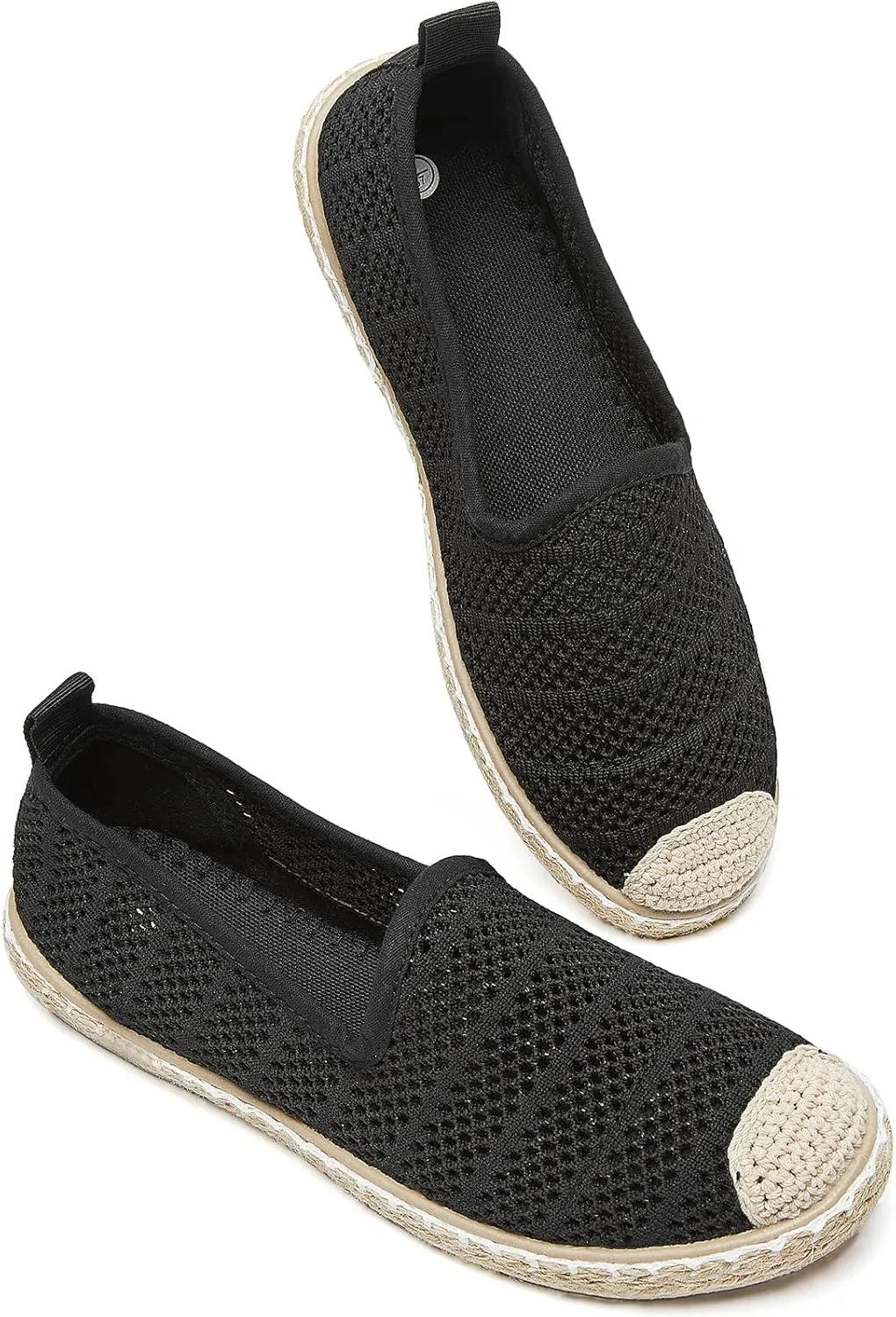 BABUDOG Women's Breathable Mesh Flats Shoes, Soft Loafers Flats, White Slip on Shoes Loafer