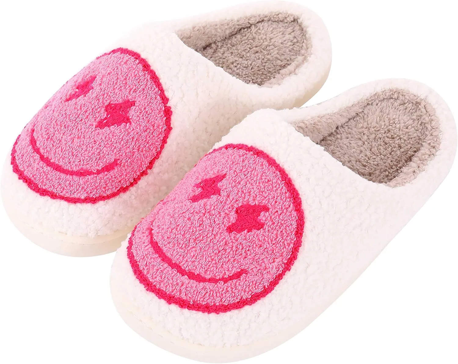 Bad Cute Bunny Slippers for Women Men Soft Fuzzy Slippers Warm Cozy Love Heart Slippers Plush Slip-On House Slippers