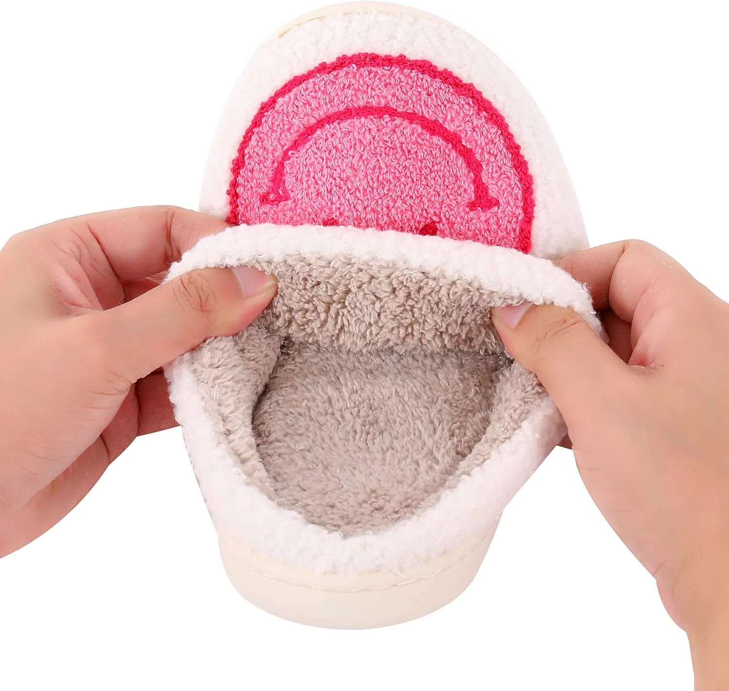 Bad Cute Bunny Slippers for Women Men Soft Fuzzy Slippers Warm Cozy Love Heart Slippers Plush Slip-On House Slippers