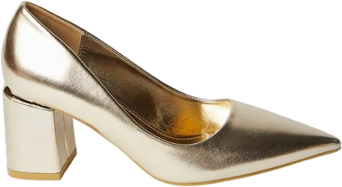Baden Medium Block Heel Pointed Court Shoes