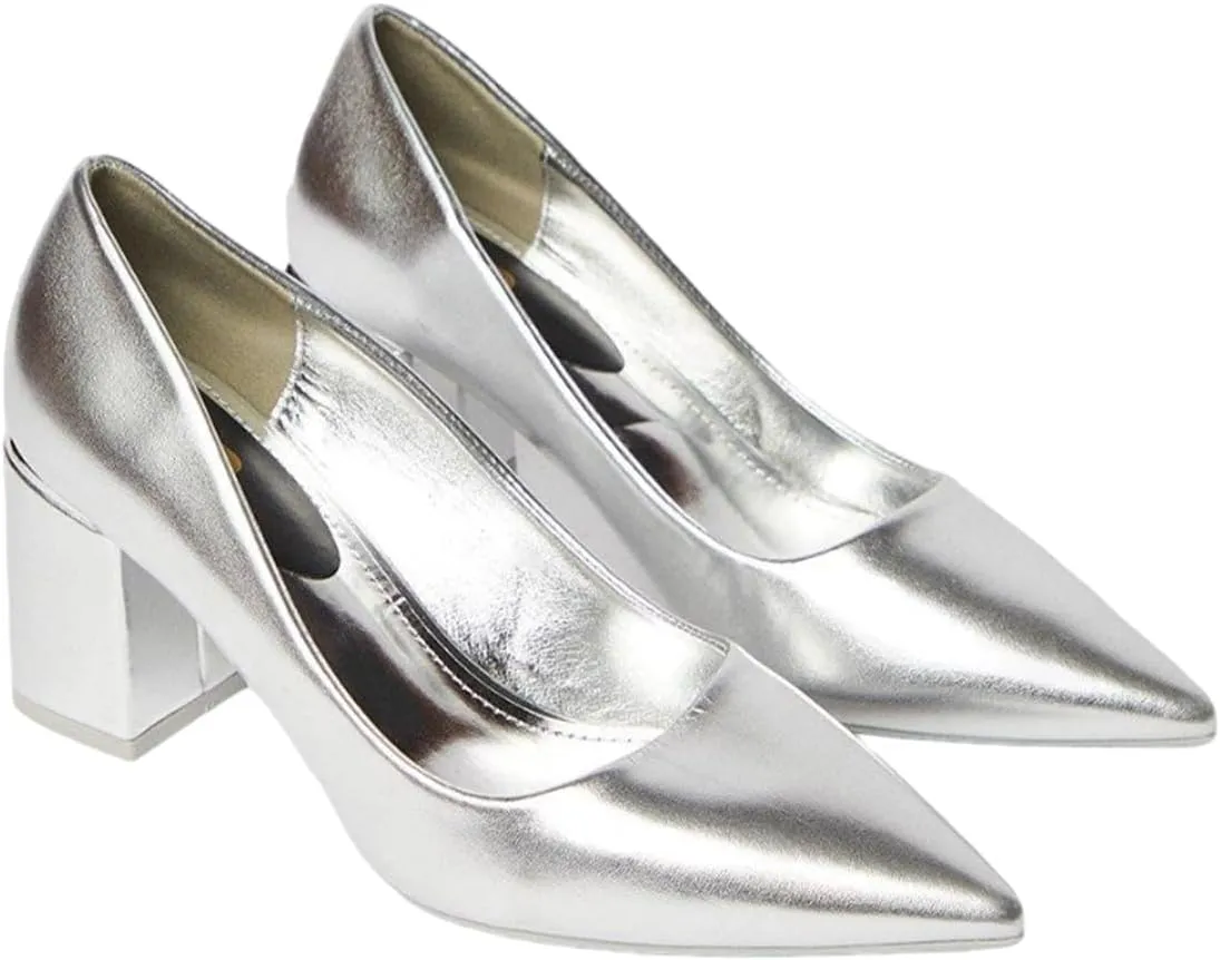 Baden Medium Block Heel Pointed Court Shoes