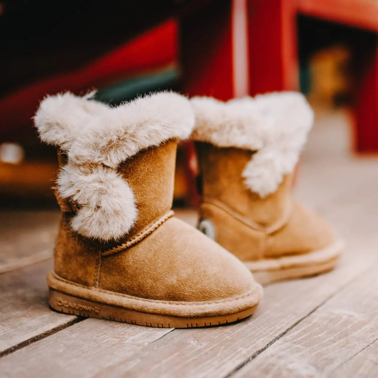 BEARPAW Betsey Youth Multiple Colors | Youth's Boot Classic Suede | Kid's Slip On Boot | Comfortable Winter Boot