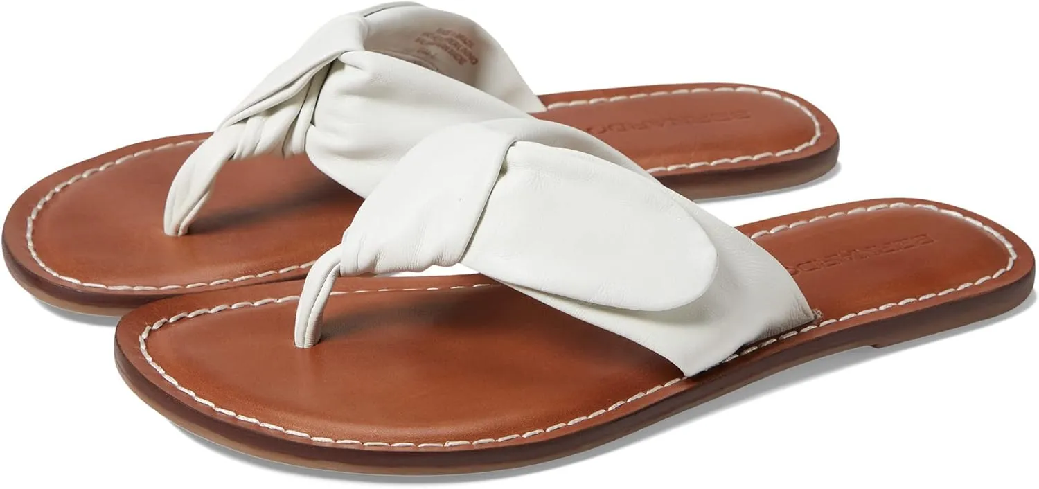 Bernardo Women's White Lillian Leather Flip-Flop Sandal