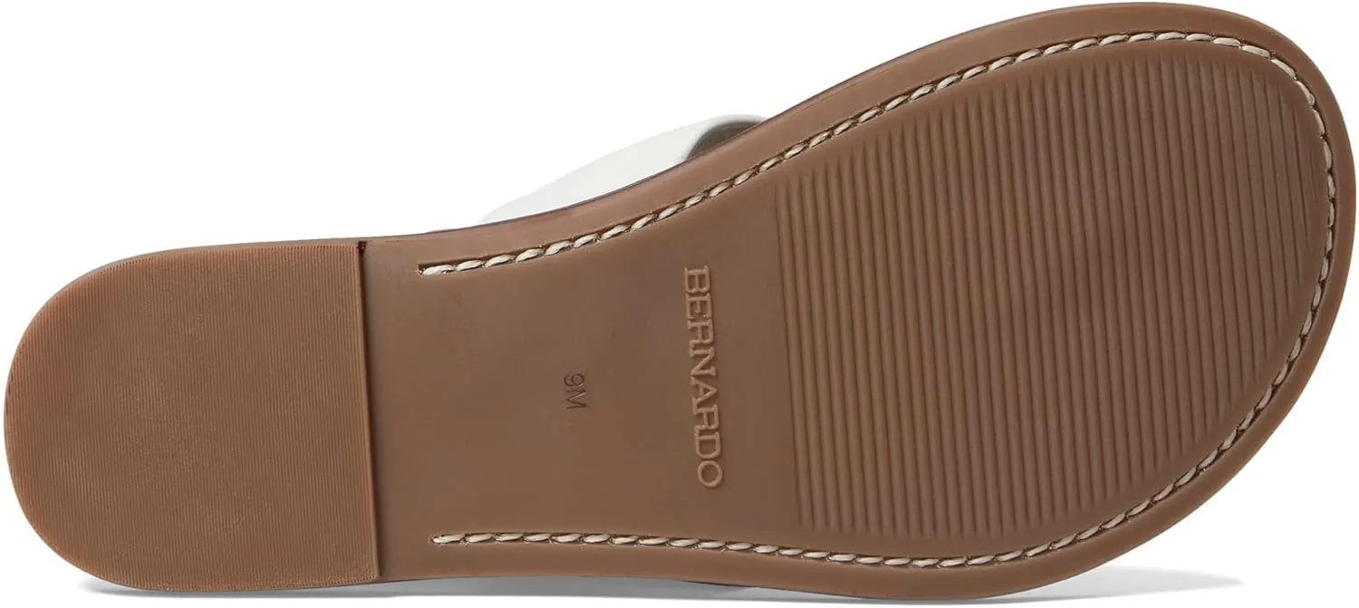 Bernardo Women's White Lillian Leather Flip-Flop Sandal
