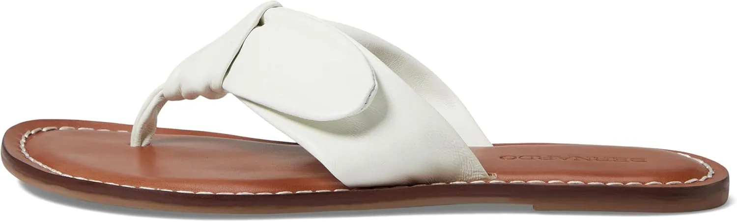Bernardo Women's White Lillian Leather Flip-Flop Sandal