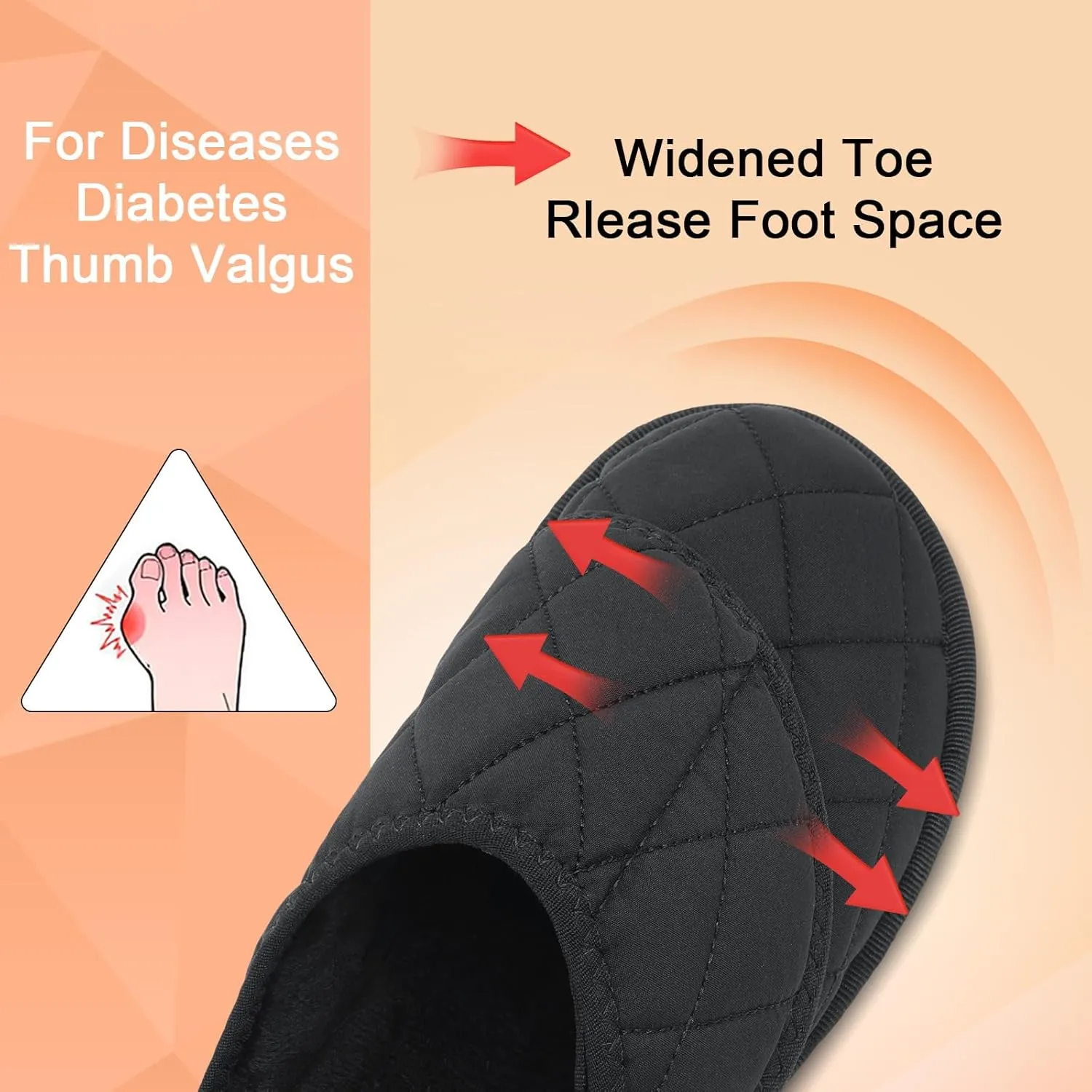 Besroad Womens Slippers Wide Diabetic Shoes Adjustable House Slippers Memory Foam Bedroom Shoes Arthritis Edema Indoor Outdoor