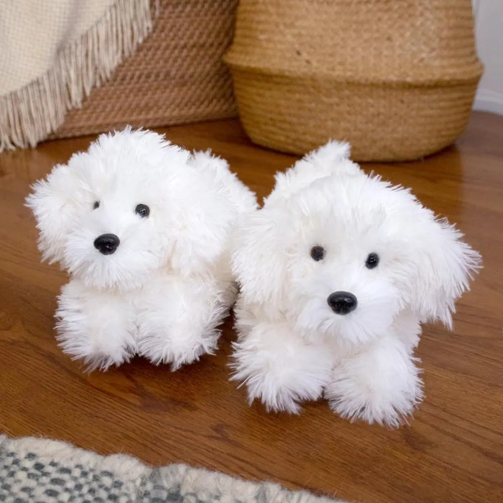 Bichon Frise Slippers for Women and Men - Fuzzy Plush Dog Slippers for Adults