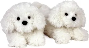 Bichon Frise Slippers for Women and Men - Fuzzy Plush Dog Slippers for Adults