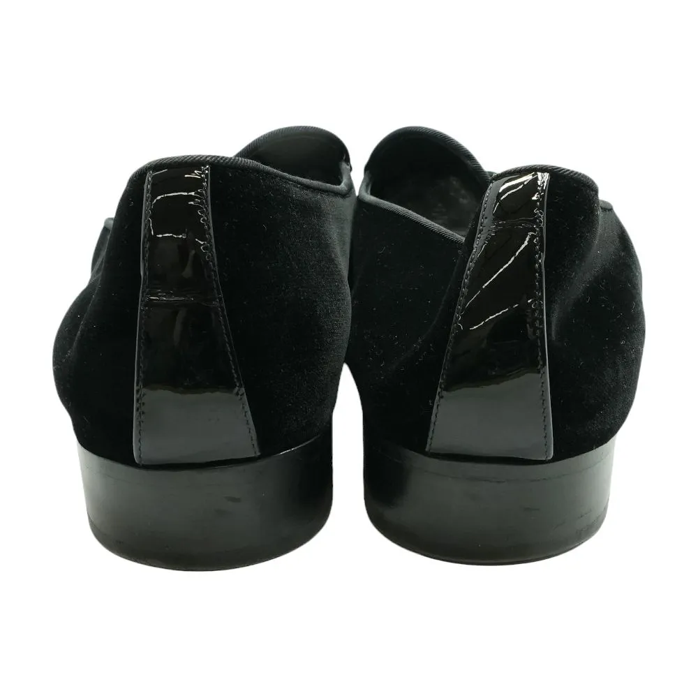 Black Alvaro Studs Velvet Loafers