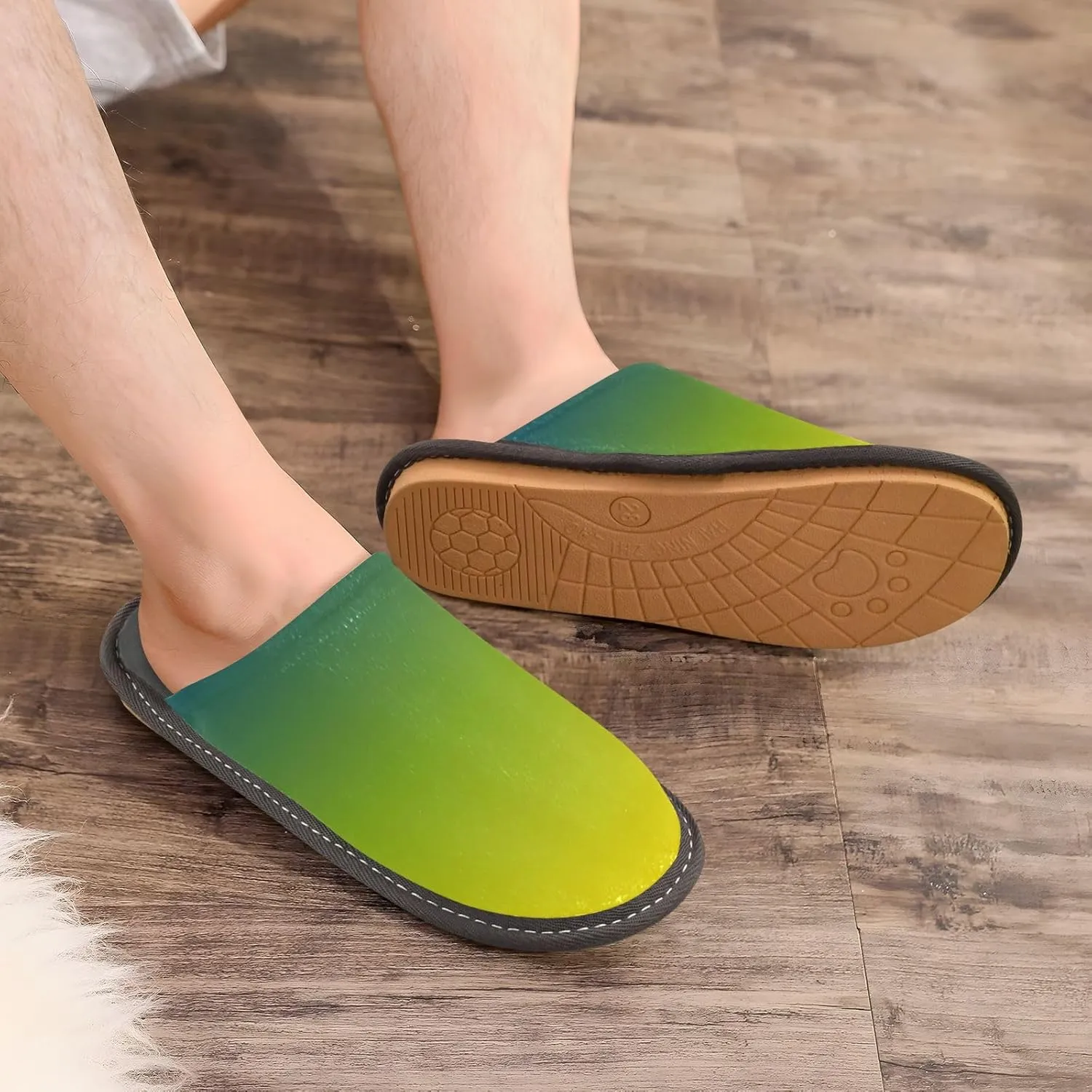 Black Red House Slippers for Women Men Non-Slip Slip On Slippers