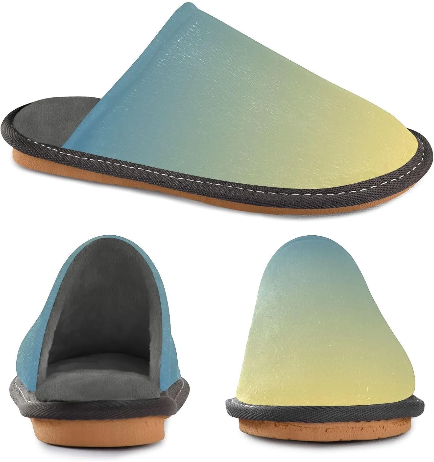 Black Red House Slippers for Women Men Non-Slip Slip On Slippers