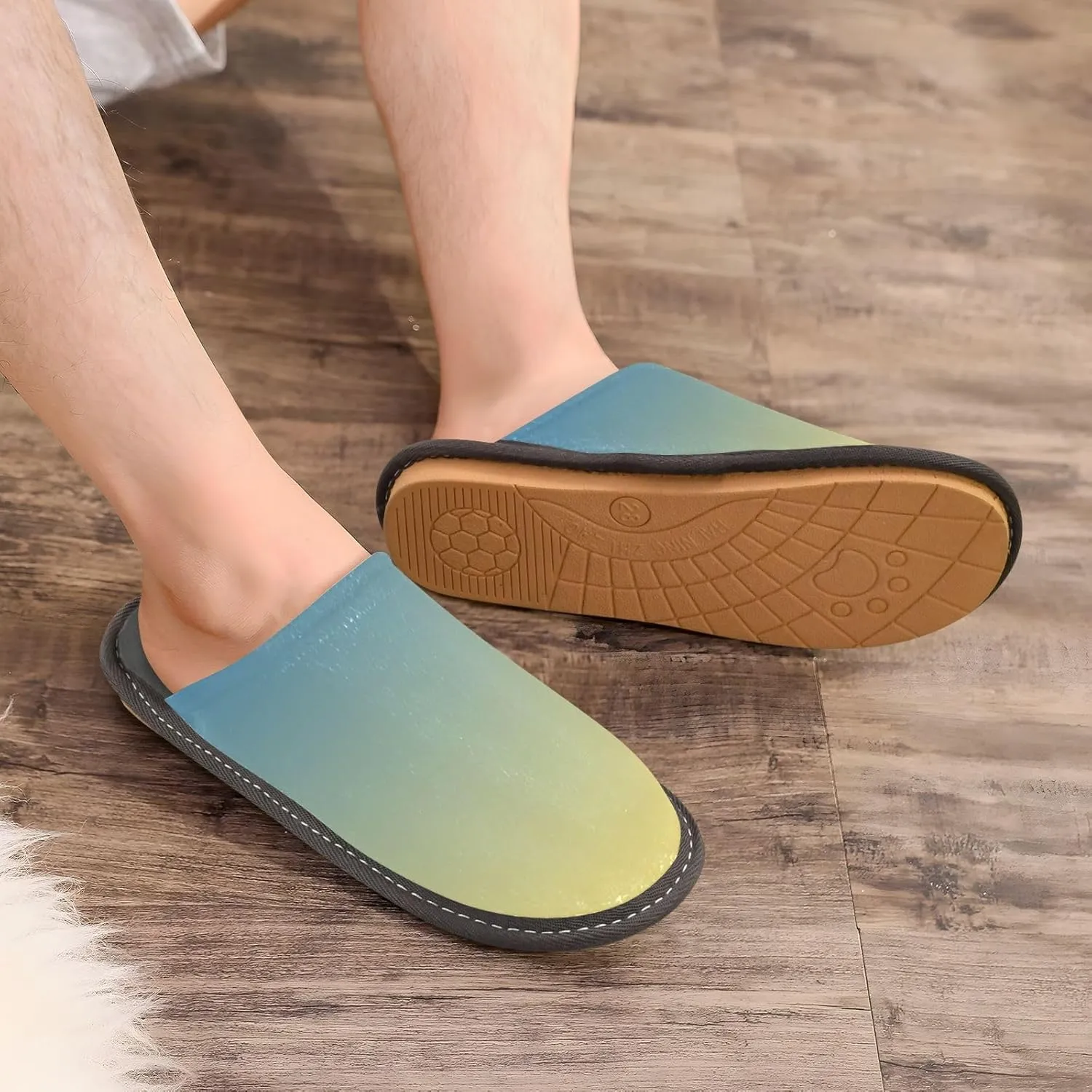 Black Red House Slippers for Women Men Non-Slip Slip On Slippers