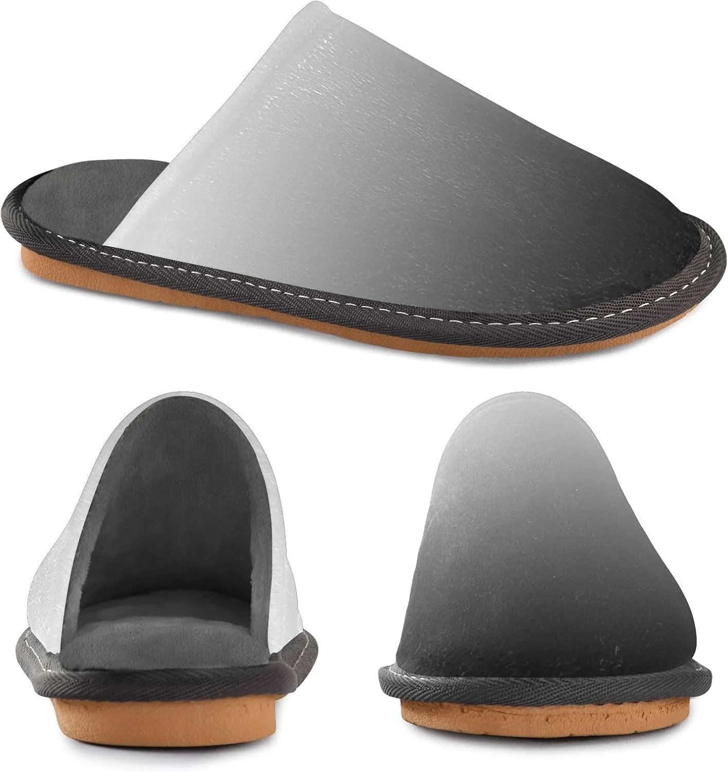 Black Red House Slippers for Women Men Non-Slip Slip On Slippers