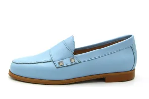 BluBlonc  Light Blue Loafer With Studs Holly-A