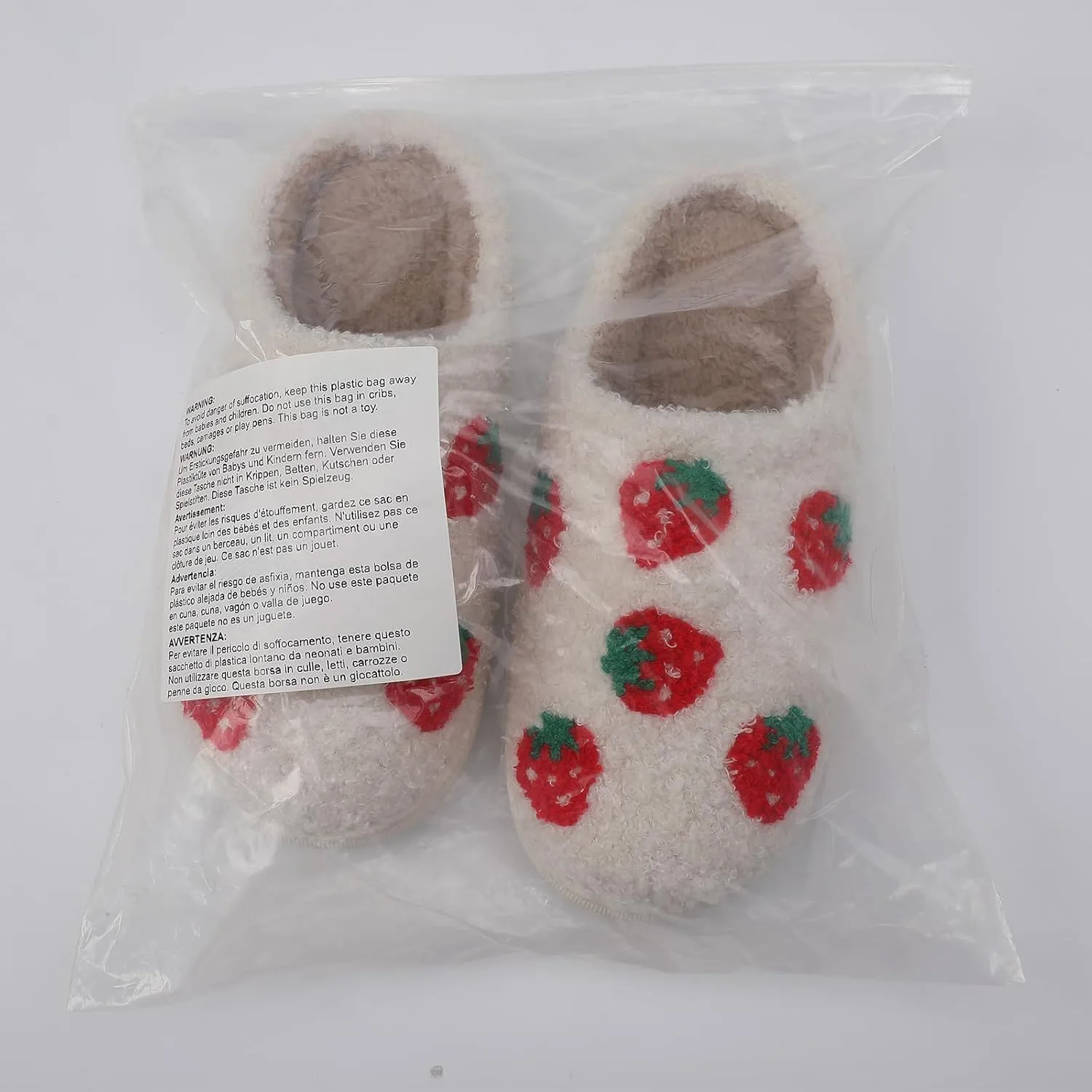 bolukets House Slippers for Women and Men, Retro Soft Warm Fuzzy Cherry Slippers, Casual Couple Fluffy Winter Strawberry Slippers for Indoor Bedroom