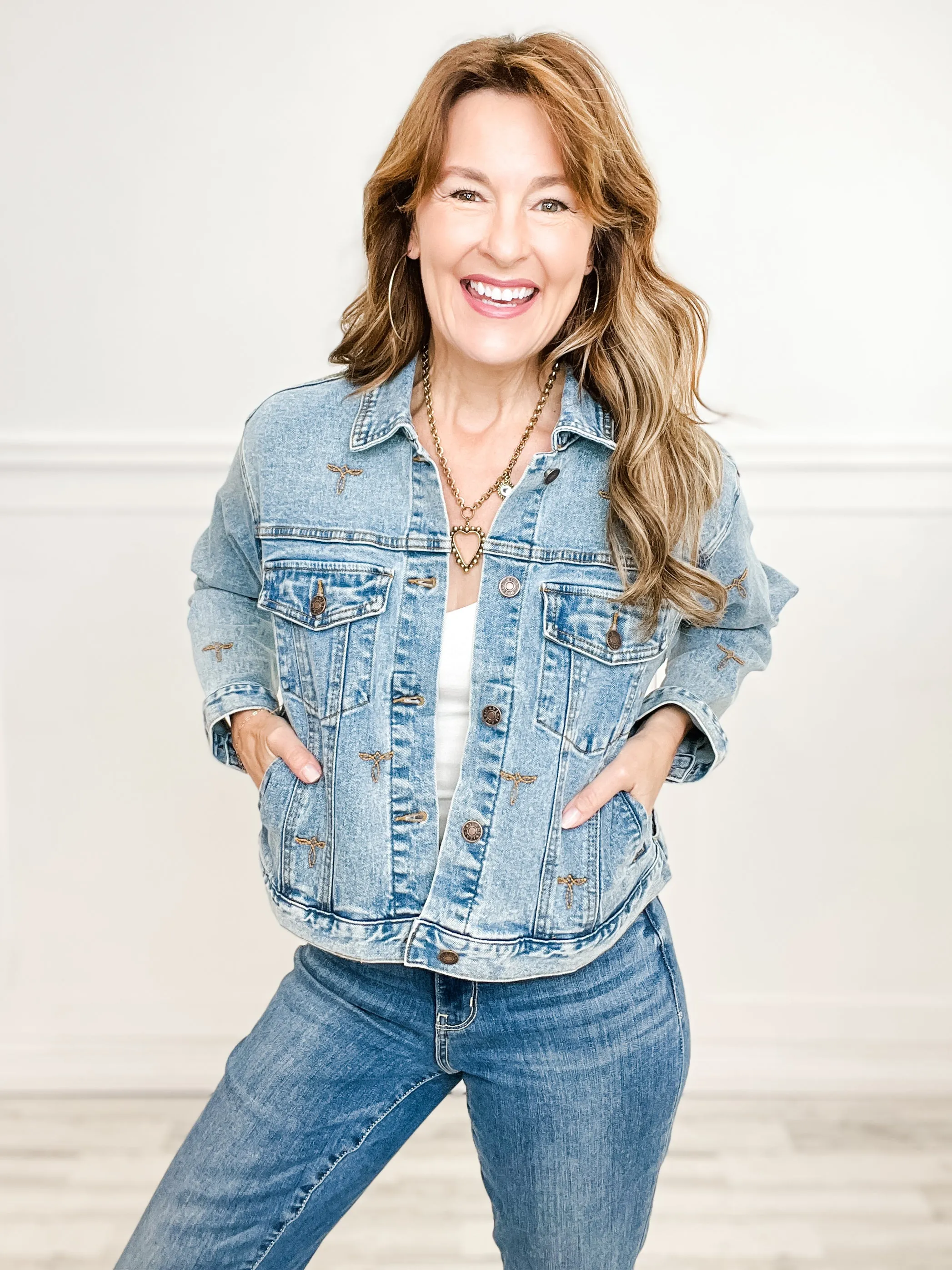 Boots Stitch Denim Trucker Jacket