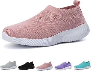 Boxpopla Women's Knit Slip-on Walking Shoes Lightweight Soft Comfortable Sports Sock Shoe Breathable Casual Running Sneakers