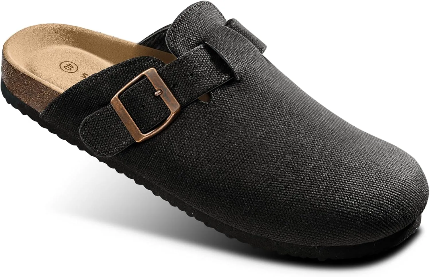 BULLIANT Men Clogs Mules Sandals Slippers Nurse Shoes Unisex-Suede Upper Cushioned Cork-Footbed