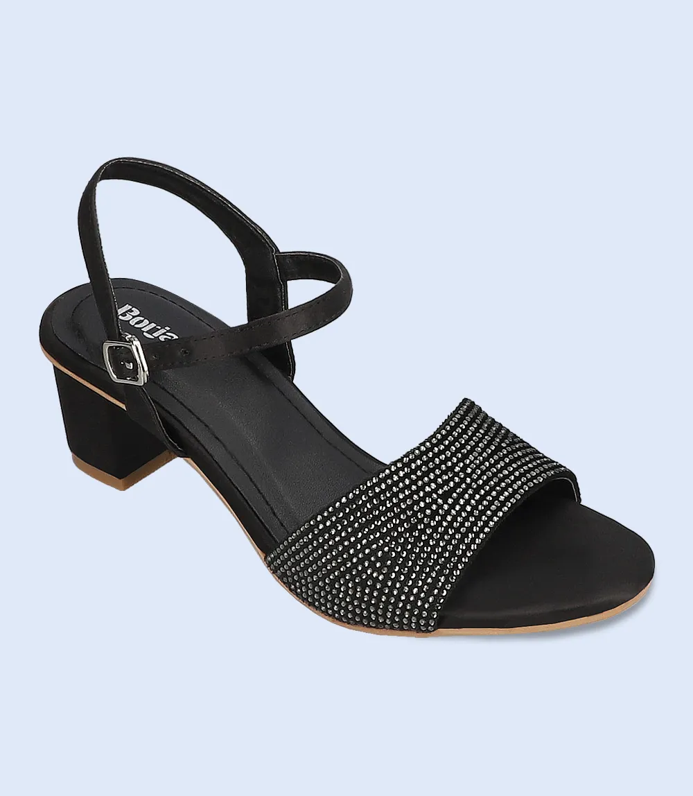 BW10076-BLACK-Women Sandal Heels