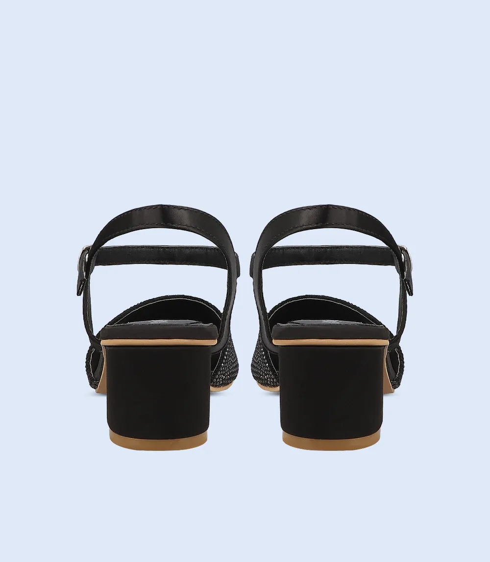 BW10076-BLACK-Women Sandal Heels