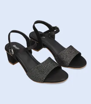 BW10076-BLACK-Women Sandal Heels