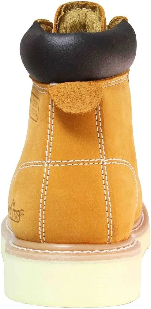 CACTUS Men's 6" Nubuck Leather Moc-Toe Work Boots with Padded Collar and Sponge Footbed - Comfortable, Lightweight, Goodyear Welt Construction, Flexible and Durable PU Sole - Model 3611M