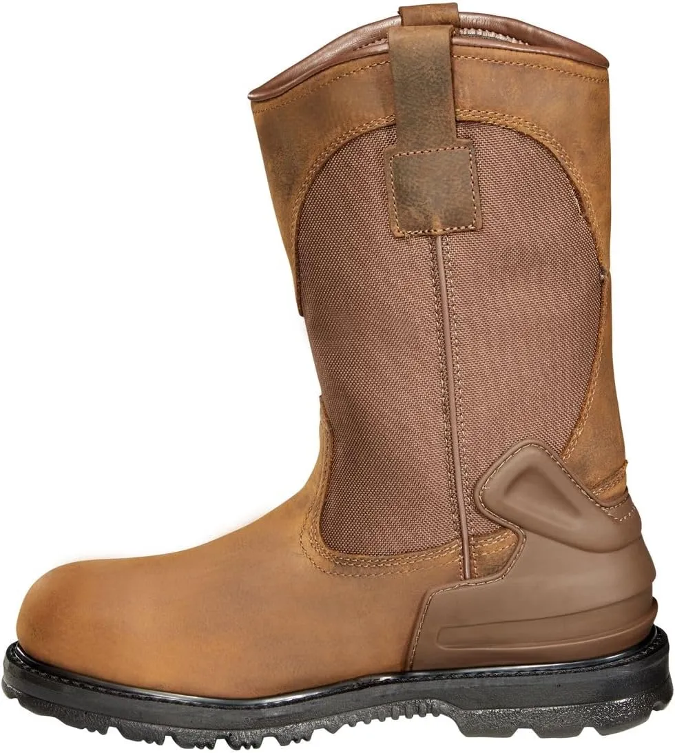 Carhartt Heritage Men's 11" Waterproof Steel Toe Wellington Work Boot, Brown - 15 W