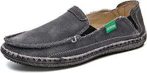 CASMAG Men's Casual Cloth Shoes Canvas Slip on Loafers Leisure Vintage Flat Boat Shoes