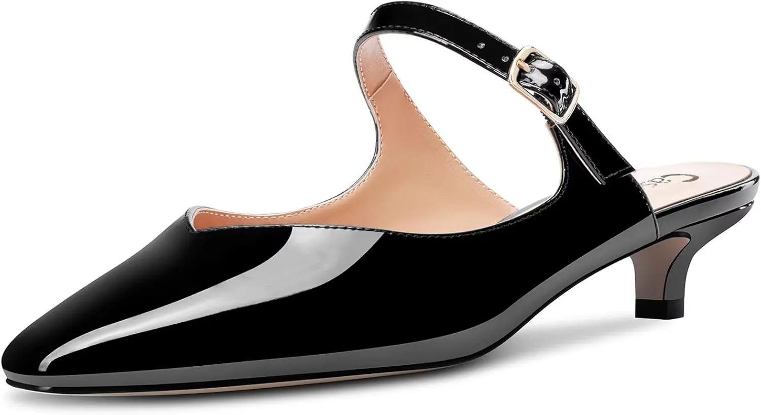 Castamere Women Low Kitten Heel Square Toe Slip-on Pumps Wedding Dress 1.2 Inches Heels