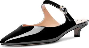 Castamere Women Low Kitten Heel Square Toe Slip-on Pumps Wedding Dress 1.2 Inches Heels