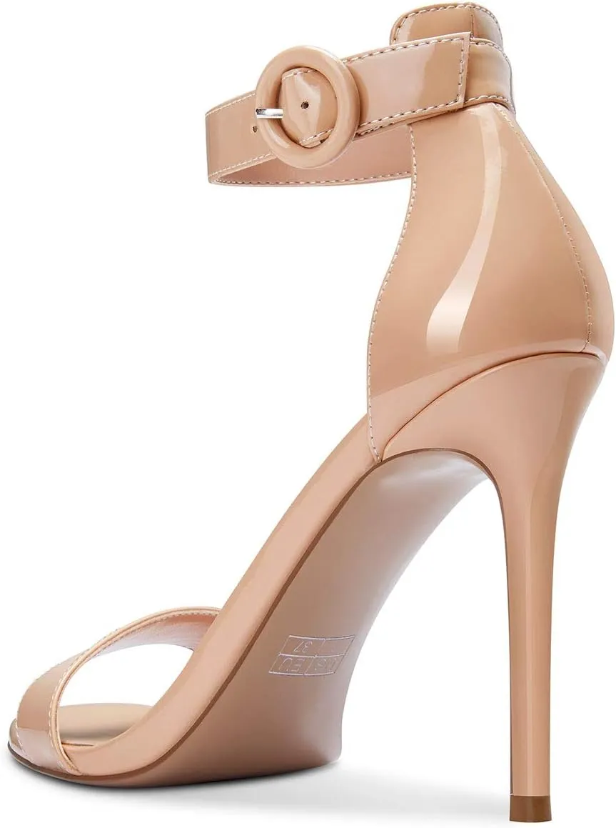Castamere Womens High Heels Sandals Buckle Ankle Strap Open Toe Basic 10CM Stilettos Sandal